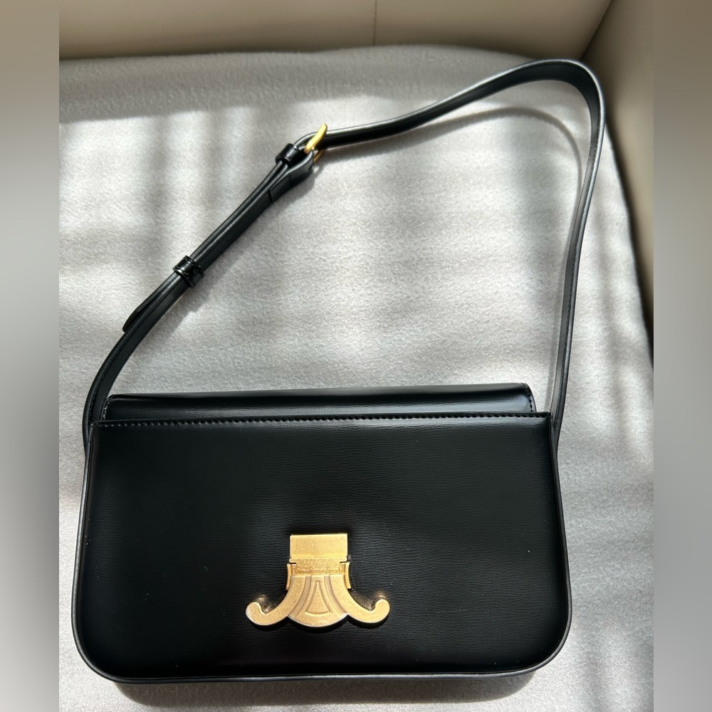 Black Leather Shoulder Bag